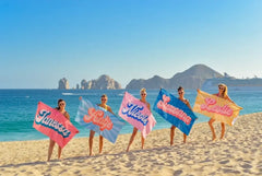 Customized Vintage Style Name Beach Towel Bath Towel Birthday Holiday Gift