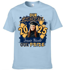 Custom Graduation Season T-Shirt - Personalized Graduation Apparel with Photo, Name and Year - Memorial Gifts for Students, Grandchildren, Siblings