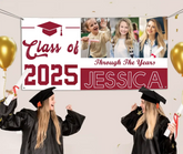 Customised Graduation Banners - Personalise Graduation Commemorative Banners with Colors, Photos, names and Years - A Gift for Graduate,Children,Friend