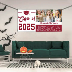 Customised Graduation Banners - Personalise Graduation Commemorative Banners with Colors, Photos, names and Years - A Gift for Graduate,Children,Friend