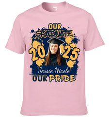 Custom Graduation Season T-Shirt - Personalized Graduation Apparel with Photo, Name and Year - Memorial Gifts for Students, Grandchildren, Siblings