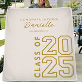 Class of 2025 Customized Graduation Blanket - Personalized with school name - Graduation Gifts for Kids, Classmates and Friends
