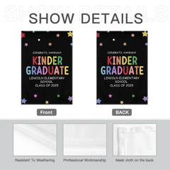 Customized Commencement Season Celebration Flag - Colorful Star Flags with Personalized Names, School Names and Years - Gifts For Family,Graduate,Grandchildren