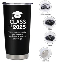Customized Thermos Cup for Graduation Season - Personalized Name-themed Fun Advertising Text Thermos Cup - A Commemorative Gift For Family,Friend,BFF,Graduate