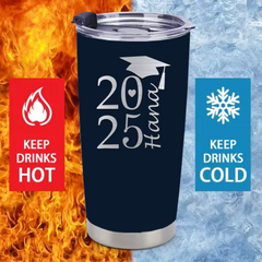 Customized Graduation Season Thermos Cup - Personalized 2025 Graduation Logo Commemorative Thermos Cup - A Commemorative Gift For Family,Friend,BFF,Graduate