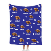 Personalized Name Picture Custom Pet Memorial Blanket - Personalized Custom Pet Photo Names - Gifts for Dog Lovers
