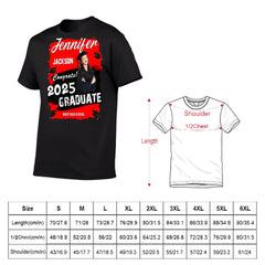 Custom Photo Art Color Congrats 2025 Graduation Personalized T-Shirt