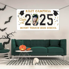 Customized 2025 Graduation Banner - Personalized Photos - Gift for Graduates