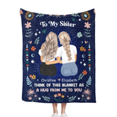 Blanket Like a Hug - Personalized Character Image Blanket - For Sisters,Best Friends,Daughter,Mother