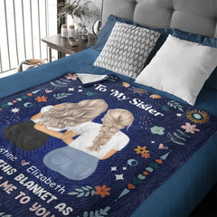 Blanket Like a Hug - Personalized Character Image Blanket - For Sisters,Best Friends,Daughter,Mother