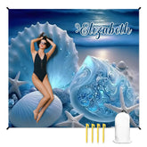 人物沙滩垫无纹理样机 2