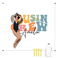 人物沙滩垫无纹理样机 2