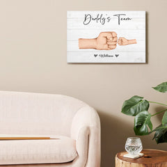 Mother Or Daddy & Kids, Together We're A Team - Personalized Canvas Painting