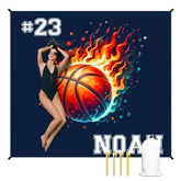 人物沙滩垫无纹理样机 2