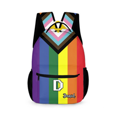 Rainbow Schoolbag - Personalized Name Backpack with Rainbow Print - Back-to-School Gift for Kids