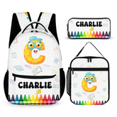 Colored Crayons - Personalized Name Backpack - Back To School Gift For Kid