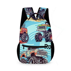Name Customized Big Gear Wheels Truck Backpack, Kids School Season Gift