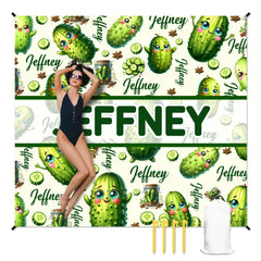 人物沙滩垫无纹理样机 2