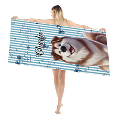 Summer With Pet - Personalized Quick-Dry Beach Towel
