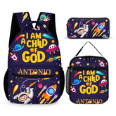 I Am A Child Of God - Personalized Name Customized School Bag - A Great Gift For Your Child For The School Season!