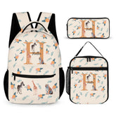 Personalized Jungle Animals Cute Giraffe Zebra Tiger Waterproof Kid School Backpack with Name and Initial Back to School Birthday Gift for Boys Girls