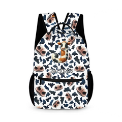 Initials Customized Name Customized Cow School Bag - School Season Gifts for Kids