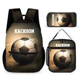 Name Custom Football Glow-in-the-Dark 3D Printed School Backpack - Opening Season Gift for Kids Who Love Football