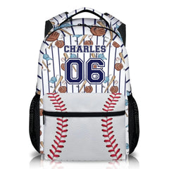 Personalized Name Custom Sports Backpack - Includes Basketball Baseball Soccer Football Rugby Personalized Backpacks