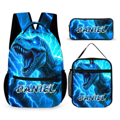 Lightning Dinosaur Custom Backpack - Gift for Back-to-School Season