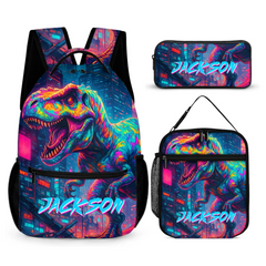 Cyberpunk Dinosaur Custom Backpack - Gift for Back-to-School Season