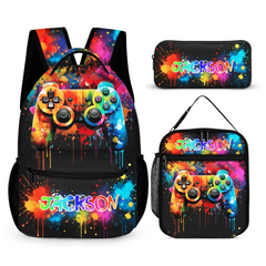 Colorful Game Controller Backpack - School Season Gifts for Kids