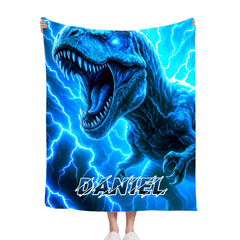 Lightning Dinosaur - Personalized Blanket
