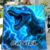 Lightning Dinosaur - Personalized Blanket