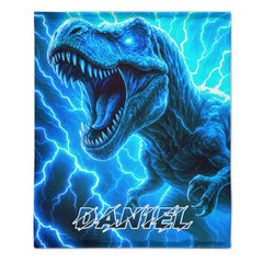 Lightning Dinosaur - Personalized Blanket