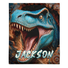 Realistic Style Large Dinosaur Custom Blanket - Gift for Dinosaur Enthusiast