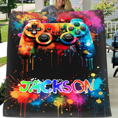 Colorful Game Controller Blanket - Gifts for Games Lovers
