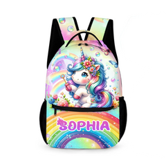 Rainbow Unicorn Backpack - Personalized Backpack as School Season Gift