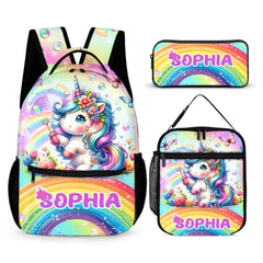 Rainbow Unicorn Backpack - Personalized Backpack as School Season Gift