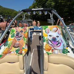 Donuts Flowers And Fruits Summer Vacation - Personalized Photo Beach Towel