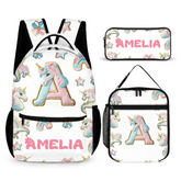 Beautiful Unicorn Alphabet - Personalized Name Backpack
