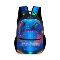 Technological Style Customized Backpack with Game Controller - Personalized Name