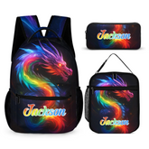 Colorful Dragon Customized Backpack - Fantasy Design - Personalized Name