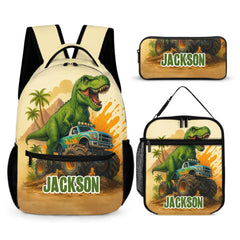 Customizable Dinosaur Truck Backpack - Personalized Name