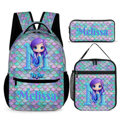 Beautiful Mermaid Letter - Personalized Kid Backpack_SG4ISS2EVKGMS-1