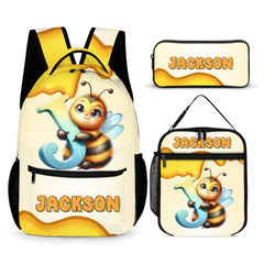 Bee Alphabet Letters Custom Backpack - Personalized Name - Back-to-school Gifts