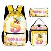 Bee Honey jar Custom Backpack - Personalized Name and Alphabet Letters- Back-to-school Gifts
