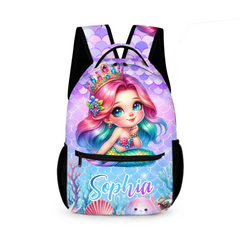 Adorable Mermaid Customized Backpack - Personalized Name - School Season Gift