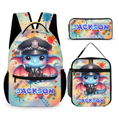Cute Baby Dragons Customized Backpack - Personalized Name - Start The School Season