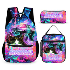 Colorful Customized Backpack for Trucks - Personalized Name - School Season Gift for Girls