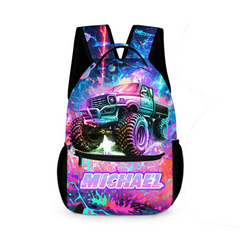 Colorful Customized Backpack for Trucks - Personalized Name - School Season Gift for Girls
